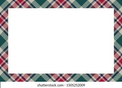 Rectangle borders and Frames vector. Border pattern geometric vintage frame design. Scottish tartan plaid fabric texture. Template for gift card, collage, scrapbook or photo album and portrait.