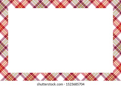 Rectangle borders and Frames vector. Border pattern geometric vintage frame design. Scottish tartan plaid fabric texture. Template for gift card, collage, scrapbook or photo album and portrait.