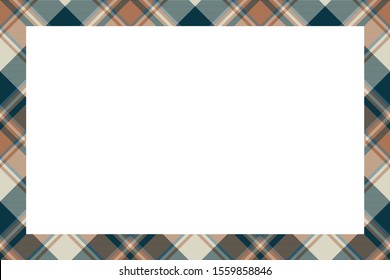 Rectangle borders and Frames vector. Border pattern geometric vintage frame design. Scottish tartan plaid fabric texture. Template for gift card, collage, scrapbook or photo album and portrait.