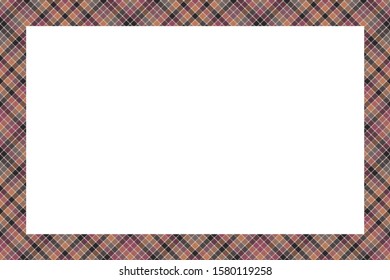 Rectangle borders and Frames vector. Border pattern geometric vintage frame design. Scottish tartan plaid fabric texture. Template for gift card, collage, scrapbook or photo album and portrait.
