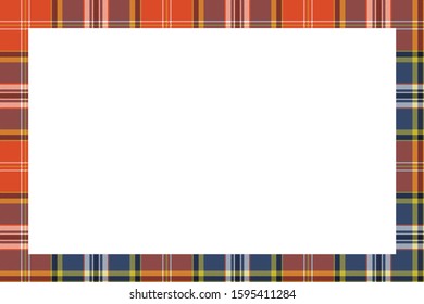 Rectangle borders and Frames vector. Border pattern geometric vintage frame design. Scottish tartan plaid fabric texture. Template for gift card, collage, scrapbook or photo album and portrait.