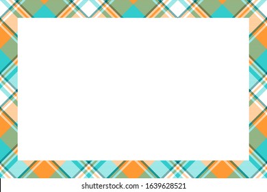 Rectangle borders and Frames vector. Border pattern geometric vintage frame design. Scottish tartan plaid fabric texture. Template for gift card, collage, scrapbook or photo album and portrait.