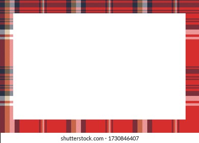Rectangle borders and Frames vector. Border pattern geometric vintage frame design. Scottish tartan plaid fabric texture. Template for gift card, collage, scrapbook or photo album and portrait.