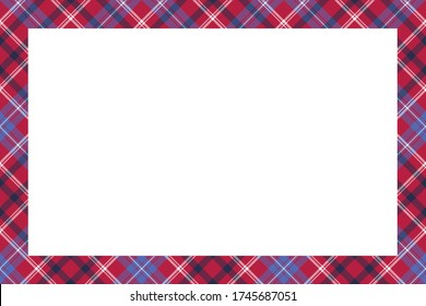 Rectangle borders and Frames vector. Border pattern geometric vintage frame design. Scottish tartan plaid fabric texture. Template for gift card, collage, scrapbook or photo album and portrait.