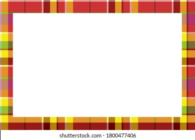 Rectangle borders and Frames vector. Border pattern geometric vintage frame design. Scottish tartan plaid fabric texture. Template for gift card, collage, scrapbook or photo album and portrait.