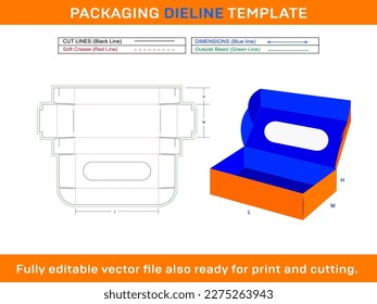 Rectangle Box With Display Dieline Template