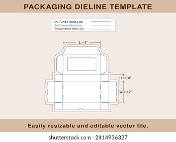 Rectangle Box, Gift Box, Dieline Template, Vector File