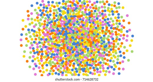 Rectangle Bright Background of Confetti. Multicolored Abstract Background. Vector Isolated Confetti on White Background Pattern. Template and Cover for Holiday Designs, Invitation, Birthday, Wedding.