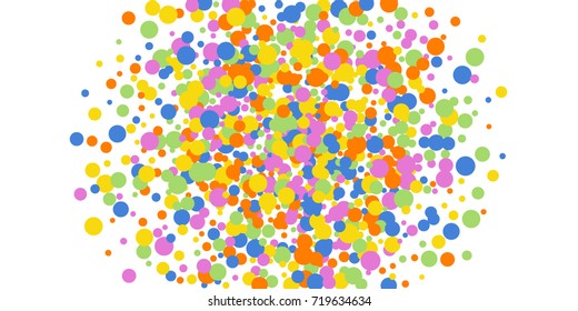 Rectangle Bright Background of Confetti. Multicolored Abstract Background. Vector Isolated Confetti on White Background Pattern. Template and Cover for Holiday Designs, Invitation, Birthday, Wedding.