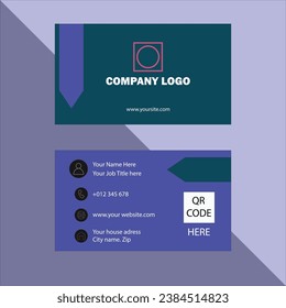Rectangle business card with blues