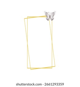 Rectangle butterfly frame in design