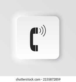 Rectangle button icon Communication. Button banner Rectangle badge interface for application illustration on neomorphic style
