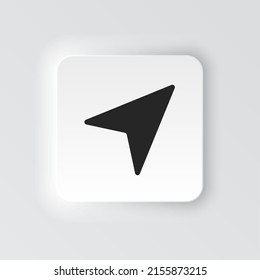 Rectangle button icon Cursor. Button banner Rectangle badge interface for application illustration on neomorphic style