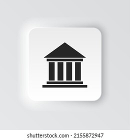 Rectangle button icon Museum. Button banner Rectangle badge interface for application illustration on neomorphic style