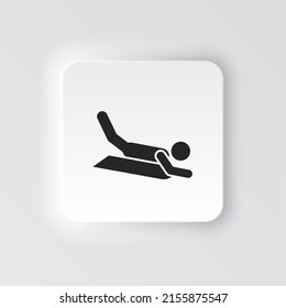 Rectangle button icon Sledding. Button banner Rectangle badge interface for application illustration on neomorphic style