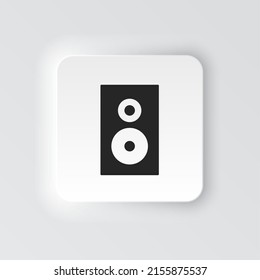 Rectangle button icon Speaker. Button banner Rectangle badge interface for application illustration on neomorphic style