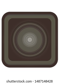 Rectangle camera lens. vector illustration