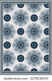 Rectangle carpet pattern islamic and lace motif with frame design