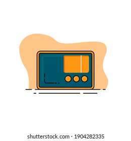 Rectangle Cartoon Radio flat design. Good template for radio or musical design.