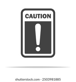Vector transparente del icono de la señal de precaución del rectángulo aislado