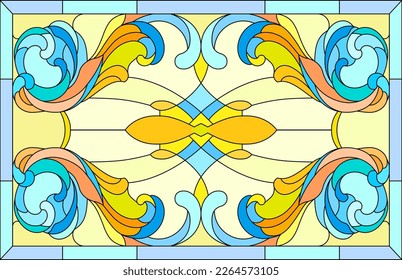 rectangle ceiling vector stained glass window