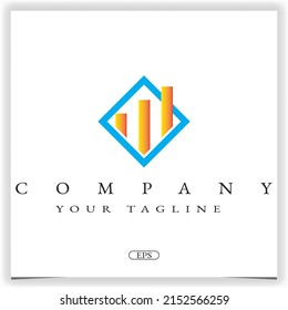 rectangle chart business logo premium elegant template vector eps 10