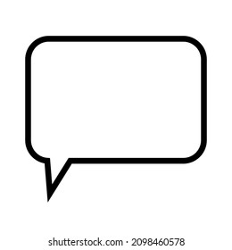 Rectangle Chat Icon. Outline Art. Mail Sign. Dialogue Box Emblem. Communication Message. Vector Illustration. Stock Image. EPS 10.