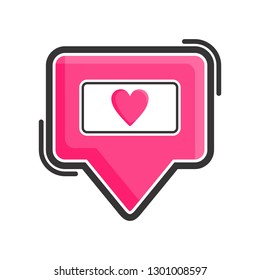 Rectangle chat love filled illustration