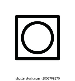 Rectangle, Circle, Dryer Line Icon Logo Illustration Vector Isolated. Laundry and Washing Symbol Icon-Set. Suitable for Web Design, Logo, App. 64x64 Pixel Perfect.