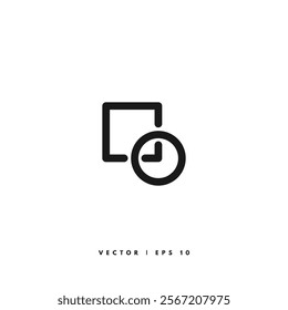 Rectangle Circle Icon. Editable Stroke