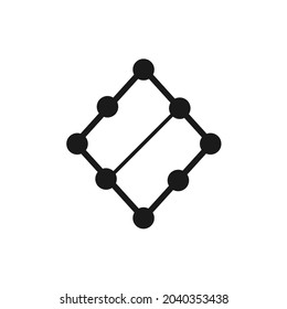 a rectangle with a circle and a slash in the middle