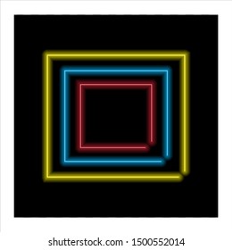 rectangle color with neon style on black background.