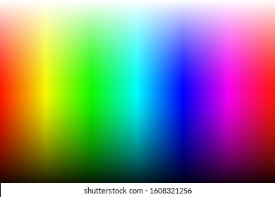 Rectangle Color Palette With True Vibrant Colors. Rainbow Colors On Palette. Vector Illustration