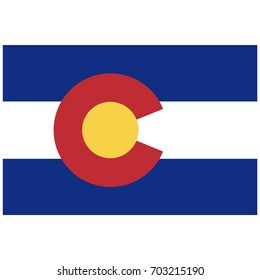 Rectangle Colorado state flag vector icon isolated on white background. USA Colorado state flag button