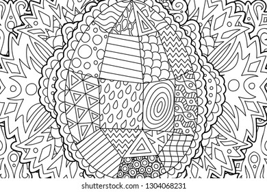 Rectangle coloring book page with beautiful abstract pattern