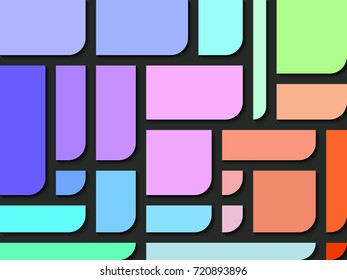 Rectangle colors with one side of round the corner abstract background.