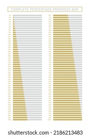 Rectangle Complete Percentage Progress Bar 1 - 100% Template Isolated On White Background.