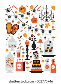 Rectangle composition with halloween silhouettes