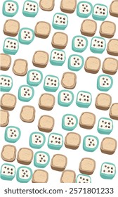Rectangle Cookies blue white with black spot