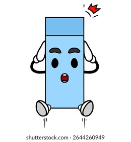 rectangle cube character illustration hand drawn isolated vector