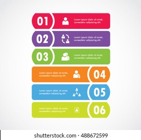 Rectangle curve banner of infographics elements for business template.