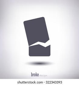 rectangle with a dark color on the gray background crack