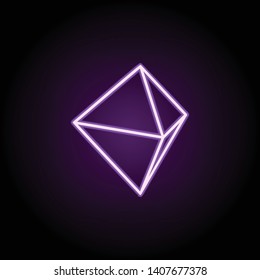 rectangle dashes neon icon. Elements of geometric figures set. Simple icon for websites, web design, mobile app, info graphics on dark gradient background