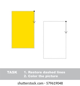 Rectangle. Dot to dot educational game for kids.
