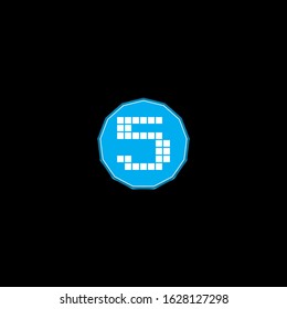 Rectangle dot using blue background.