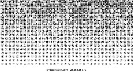Rectangle dotted halftone gradient texture. Vanishing polka dot modern