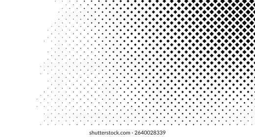 Rectangle dotted halftone gradient texture. Vanishing polka dot background. Repeating dots gradation modern abstract design background