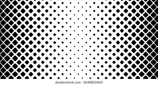 Rectangle dotted halftone gradient texture. Vanishing polka dot background. Repeating dots gradation modern abstract design