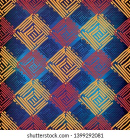 Rectangle etnic mandala hand drawn vector pattern. Geometric romb print in vector pattern. Hand drawn fashion stylish pattern. 