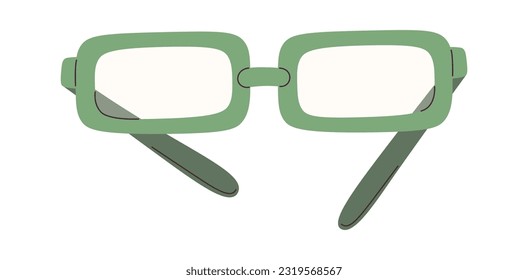 Rectangle Eye Glasses Vector Illustration